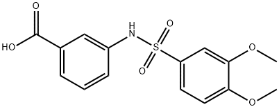 3-{[(3,4-dimethoxyphenyl)sulfonyl]amino}benzoic acid 구조식 이미지