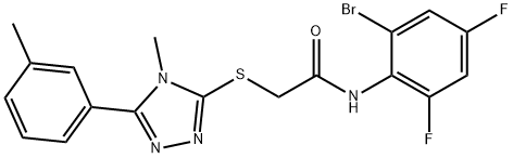 N-(2-bromo-4,6-difluorophenyl)-2-{[4-methyl-5-(3-methylphenyl)-4H-1,2,4-triazol-3-yl]sulfanyl}acetamide 구조식 이미지