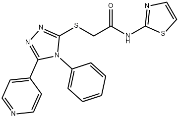 2-{[4-phenyl-5-(4-pyridinyl)-4H-1,2,4-triazol-3-yl]sulfanyl}-N-(1,3-thiazol-2-yl)acetamide Structure