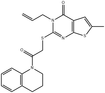 3-allyl-2-{[2-(3,4-dihydro-1(2H)-quinolinyl)-2-oxoethyl]thio}-6-methylthieno[2,3-d]pyrimidin-4(3H)-one 구조식 이미지