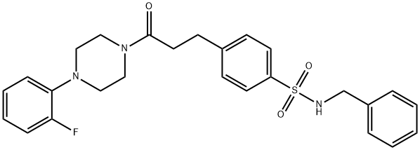 N-benzyl-4-{3-[4-(2-fluorophenyl)-1-piperazinyl]-3-oxopropyl}benzenesulfonamide 구조식 이미지