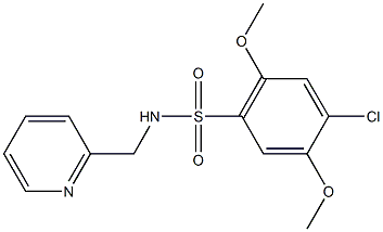 4-chloro-2,5-dimethoxy-N-(2-pyridinylmethyl)benzenesulfonamide Structure