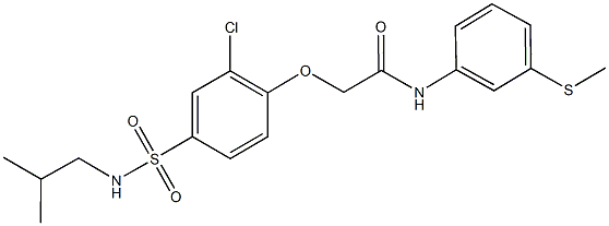 2-{2-chloro-4-[(isobutylamino)sulfonyl]phenoxy}-N-[3-(methylsulfanyl)phenyl]acetamide 구조식 이미지