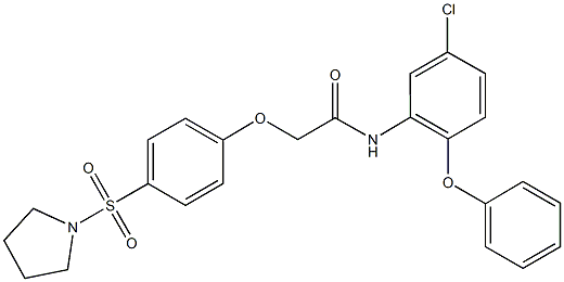 N-(5-chloro-2-phenoxyphenyl)-2-[4-(1-pyrrolidinylsulfonyl)phenoxy]acetamide 구조식 이미지