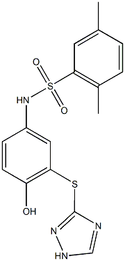 N-[4-hydroxy-3-(1H-1,2,4-triazol-3-ylsulfanyl)phenyl]-2,5-dimethylbenzenesulfonamide 구조식 이미지