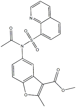 methyl 5-[acetyl(8-quinolinylsulfonyl)amino]-2-methyl-1-benzofuran-3-carboxylate Structure