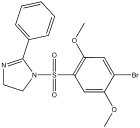 1-[(4-bromo-2,5-dimethoxyphenyl)sulfonyl]-2-phenyl-4,5-dihydro-1H-imidazole 구조식 이미지