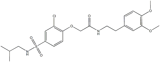 2-{2-chloro-4-[(isobutylamino)sulfonyl]phenoxy}-N-[2-(3,4-dimethoxyphenyl)ethyl]acetamide Structure