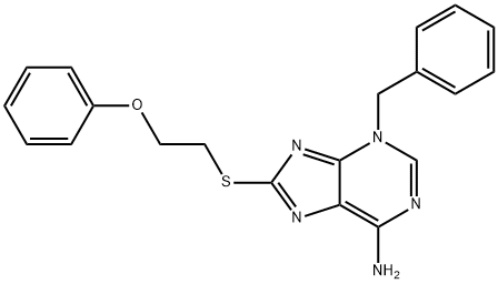3-benzyl-8-[(2-phenoxyethyl)sulfanyl]-3H-purin-6-ylamine 구조식 이미지