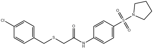 2-[(4-chlorobenzyl)sulfanyl]-N-[4-(1-pyrrolidinylsulfonyl)phenyl]acetamide 구조식 이미지