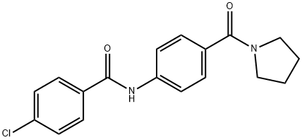 4-chloro-N-[4-(1-pyrrolidinylcarbonyl)phenyl]benzamide 구조식 이미지