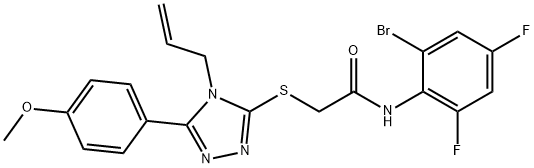 2-{[4-allyl-5-(4-methoxyphenyl)-4H-1,2,4-triazol-3-yl]sulfanyl}-N-(2-bromo-4,6-difluorophenyl)acetamide Structure