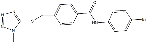 N-(4-bromophenyl)-4-{[(1-methyl-1H-tetraazol-5-yl)sulfanyl]methyl}benzamide 구조식 이미지