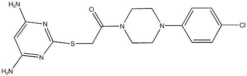 6-amino-2-({2-[4-(4-chlorophenyl)-1-piperazinyl]-2-oxoethyl}sulfanyl)-4-pyrimidinylamine Structure