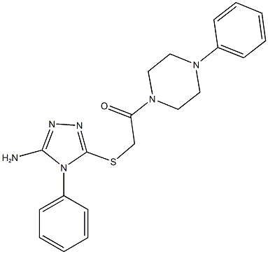 5-{[2-oxo-2-(4-phenyl-1-piperazinyl)ethyl]sulfanyl}-4-phenyl-4H-1,2,4-triazol-3-ylamine 구조식 이미지