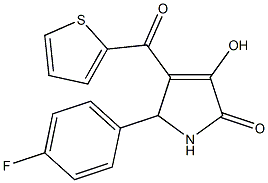 5-(4-fluorophenyl)-3-hydroxy-4-(2-thienylcarbonyl)-1,5-dihydro-2H-pyrrol-2-one Structure