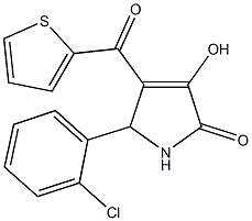 5-(2-chlorophenyl)-3-hydroxy-4-(2-thienylcarbonyl)-1,5-dihydro-2H-pyrrol-2-one Structure