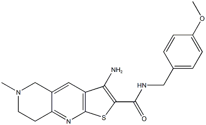 3-amino-N-(4-methoxybenzyl)-6-methyl-5,6,7,8-tetrahydrothieno[2,3-b][1,6]naphthyridine-2-carboxamide 구조식 이미지