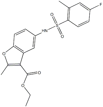 ethyl 5-{[(4-fluoro-2-methylphenyl)sulfonyl]amino}-2-methyl-1-benzofuran-3-carboxylate Structure