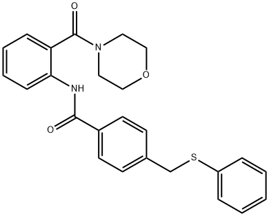 N-[2-(4-morpholinylcarbonyl)phenyl]-4-[(phenylsulfanyl)methyl]benzamide Structure