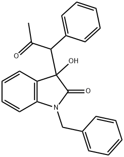 1-benzyl-3-hydroxy-3-(2-oxo-1-phenylpropyl)-1,3-dihydro-2H-indol-2-one 구조식 이미지