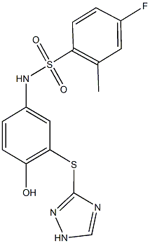 4-fluoro-N-[4-hydroxy-3-(1H-1,2,4-triazol-3-ylsulfanyl)phenyl]-2-methylbenzenesulfonamide Structure