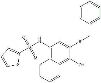 N-[3-(benzylsulfanyl)-4-hydroxy-1-naphthyl]-2-thiophenesulfonamide Structure