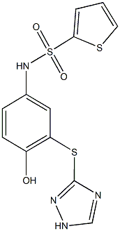 N-[4-hydroxy-3-(1H-1,2,4-triazol-3-ylsulfanyl)phenyl]-2-thiophenesulfonamide 구조식 이미지