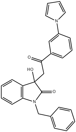 1-benzyl-3-hydroxy-3-{2-oxo-2-[3-(1H-pyrrol-1-yl)phenyl]ethyl}-1,3-dihydro-2H-indol-2-one Structure