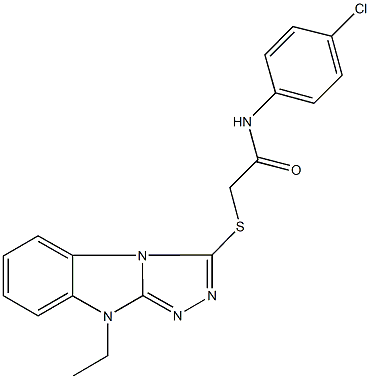 N-(4-chlorophenyl)-2-[(9-ethyl-9H-[1,2,4]triazolo[4,3-a]benzimidazol-3-yl)sulfanyl]acetamide Structure