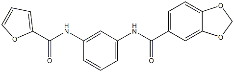 N-[3-(2-furoylamino)phenyl]-1,3-benzodioxole-5-carboxamide 구조식 이미지