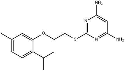 6-amino-2-{[2-(2-isopropyl-5-methylphenoxy)ethyl]sulfanyl}-4-pyrimidinylamine Structure