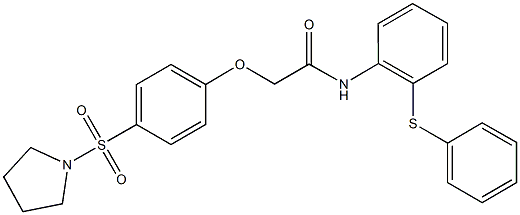 N-[2-(phenylsulfanyl)phenyl]-2-[4-(1-pyrrolidinylsulfonyl)phenoxy]acetamide Structure