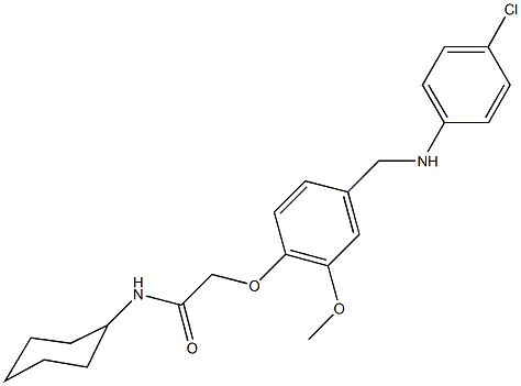 2-{4-[(4-chloroanilino)methyl]-2-methoxyphenoxy}-N-cyclohexylacetamide Structure