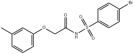 4-bromo-N-[(3-methylphenoxy)acetyl]benzenesulfonamide 구조식 이미지