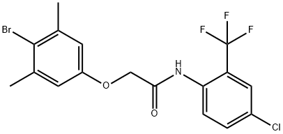 2-(4-bromo-3,5-dimethylphenoxy)-N-[4-chloro-2-(trifluoromethyl)phenyl]acetamide 구조식 이미지