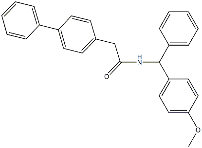 2-[1,1'-biphenyl]-4-yl-N-[(4-methoxyphenyl)(phenyl)methyl]acetamide Structure