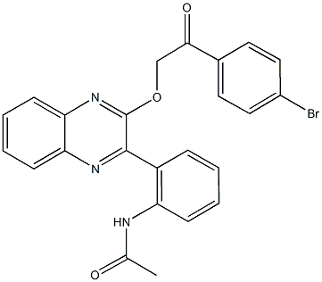 N-(2-{3-[2-(4-bromophenyl)-2-oxoethoxy]-2-quinoxalinyl}phenyl)acetamide Structure