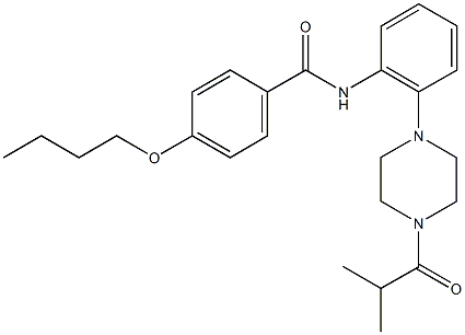 4-butoxy-N-[2-(4-isobutyryl-1-piperazinyl)phenyl]benzamide 구조식 이미지