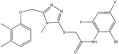 N-(2-bromo-4,6-difluorophenyl)-2-({5-[(2,3-dimethylphenoxy)methyl]-4-methyl-4H-1,2,4-triazol-3-yl}sulfanyl)acetamide Structure