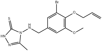 4-{[4-(allyloxy)-3-bromo-5-methoxybenzyl]amino}-5-methyl-4H-1,2,4-triazol-3-ylhydrosulfide 구조식 이미지