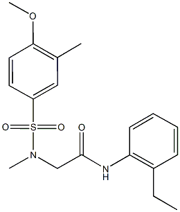 N-(2-ethylphenyl)-2-[[(4-methoxy-3-methylphenyl)sulfonyl](methyl)amino]acetamide 구조식 이미지