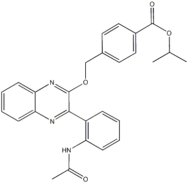 isopropyl 4-[({3-[2-(acetylamino)phenyl]-2-quinoxalinyl}oxy)methyl]benzoate Structure