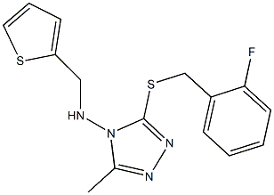 3-[(2-fluorobenzyl)sulfanyl]-5-methyl-N-(2-thienylmethyl)-4H-1,2,4-triazol-4-amine 구조식 이미지