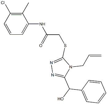 2-({4-allyl-5-[hydroxy(phenyl)methyl]-4H-1,2,4-triazol-3-yl}sulfanyl)-N-(3-chloro-2-methylphenyl)acetamide Structure