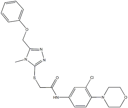 N-[3-chloro-4-(4-morpholinyl)phenyl]-2-{[4-methyl-5-(phenoxymethyl)-4H-1,2,4-triazol-3-yl]sulfanyl}acetamide Structure