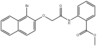 methyl 2-({[(1-bromo-2-naphthyl)oxy]acetyl}amino)benzoate 구조식 이미지