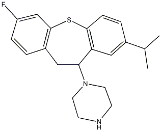 1-(3-fluoro-8-isopropyl-10,11-dihydrodibenzo[b,f]thiepin-10-yl)piperazine 구조식 이미지