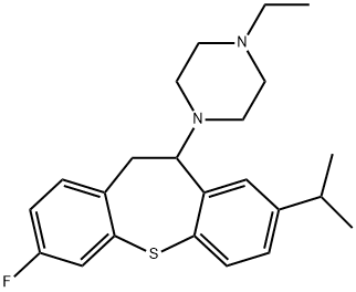 1-ethyl-4-(3-fluoro-8-isopropyl-10,11-dihydrodibenzo[b,f]thiepin-10-yl)piperazine 구조식 이미지