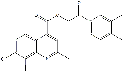 2-(3,4-dimethylphenyl)-2-oxoethyl 7-chloro-2,8-dimethyl-4-quinolinecarboxylate Structure